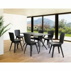 Siesta AIR ΤΡΑΠΕΖΙ 140Χ80Χ74εκ. BLACK LAMINATE 12mm -κατάστημα καρεκλών air τραπεζι 140χ80χ74εκ black laminate 12mm 2