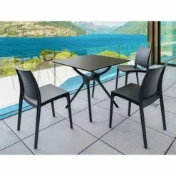 Siesta AIR ΤΡΑΠΕΖΙ 80Χ80Χ74εκ. BLACK LAMINATE 12mm -κατάστημα καρεκλών air τραπεζι 80χ80χ74εκ black laminate 12mm 2