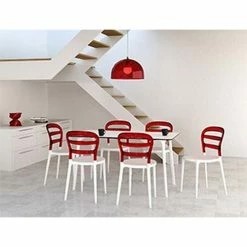 Siesta BIBI WHITE/RED TRANSP.ΚΑΡΕΚΛΑ -κατάστημα καρεκλών bibi white red transpκαρεκλα 3