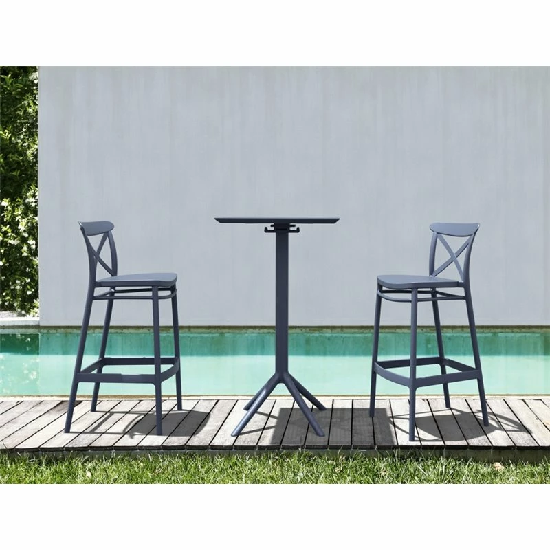 Siesta CROSS 75εκ. ΣΚΑΜΠΟ DARK GREY ΠΟΛ/ΝΙΟΥ 4 Siesta CROSS 75εκ. ΣΚΑΜΠΟ DARK GREY ΠΟΛ/ΝΙΟΥ - Image 4