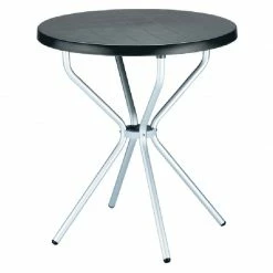 Siesta ELFO BLACK Φ.70Χ72εκ. ΤΡΑΠΕΖΙ ΠΟΛ/ΝΙΟΥ/ΑΛΟΥΜ.