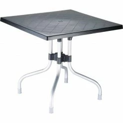 Siesta FORZA BLACK 80Χ80Χ72εκ. ΤΡΑΠΕΖΙ ΠΟΛ/ΝΙΟΥ/ΑΛΟΥΜ.