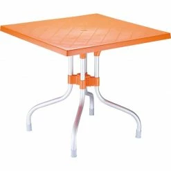 Siesta FORZA ORANGE 80Χ80Χ72εκ. ΤΡΑΠΕΖΙ ΠΟΛ/ΝΙΟΥ/ΑΛΟΥΜ.