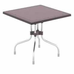 Siesta FORZA RATTAN BROWN 80Χ80Χ72εκ.ΤΡΑΠΕΖΙ ΠΟΛ/ΝΙΟΥ/ΑΛΟΥΜ.