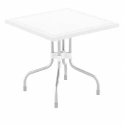 Siesta FORZA RATTAN WHITE 80Χ80Χ72εκ.ΤΡΑΠΕΖΙ ΠΟΛ/ΝΙΟΥ/ΑΛΟΥΜ.