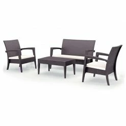 Siesta MIAMI ΣΕΤ BROWN 2ΠΟ+1ΚΑ+ΤΡΑΠ.92Χ53εκ.+ΜΑΞ. ΠΟΛ/ΝΙΟΥ