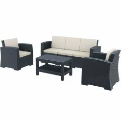 Siesta MONACO DARK GREY ΣΕΤ 3ΘΕΣ.ΚΑΝΑΠΕ ΜΕ ΜΑΞ. ΠΟΛ/ΝΙΟΥ