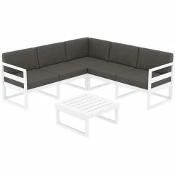 Siesta MYKONOS ΓΩΝΙΑ SET WHITE ΜΕ ΜΑΞΙΛΑΡΙΑ ΠΟΛ/ΝΙΟΥ (+ΤΡΑΠ.65εκ.) -κατάστημα καρεκλών mykonos γωνια set white με μαξιλαρια πολ νιου τραπ65εκ 2