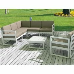 Siesta MYKONOS ΓΩΝΙΑ SET WHITE ΜΕ ΜΑΞΙΛΑΡΙΑ ΠΟΛ/ΝΙΟΥ (+ΤΡΑΠ.65εκ.) -κατάστημα καρεκλών mykonos γωνια set white με μαξιλαρια πολ νιου τραπ65εκ 3