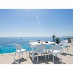 Siesta ORLANDO 140Χ80Χ75εκ. WHITE ΤΡΑΠΕΖΙ ΠΟΛ/ΝΙΟΥ -κατάστημα καρεκλών orlando 140χ80χ75εκ white τραπεζι πολ νιου 3