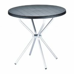 Siesta POPPY BLACK Φ.80Χ72εκ. ΤΡΑΠΕΖΙ ΠΟΛ/ΝΙΟΥ/ΑΛΟΥΜ.