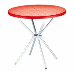 Siesta POPPY RED Φ.80Χ72εκ. ΤΡΑΠΕΖΙ ΠΟΛ/ΝΙΟΥ/ΑΛΟΥΜ.