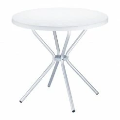 Siesta POPPY WHITE Φ.80Χ72εκ. ΤΡΑΠΕΖΙ ΠΟΛ/ΝΙΟΥ/ΑΛΟΥΜ.