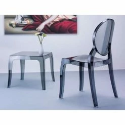 Siesta QUEEN BLACK TRANSP.(Σ4)51X51X43εκ. ΤΡΑΠΕΖΙ -κατάστημα καρεκλών queen black transpσ451x51x43εκ τραπεζι 2