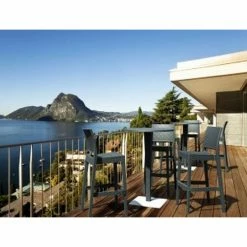 Siesta RIVA BAR ΤΡΑΠΕΖΙ Φ70/108εκ. DARK GREY ΠΟΛ/ΝΙΟΥ -κατάστημα καρεκλών riva bar τραπεζι φ70 108εκ dark grey πολ νιου 2