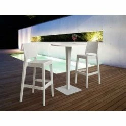 Siesta RIVA BAR ΤΡΑΠΕΖΙ Φ70/108εκ. WHITE ΠΟΛ/ΝΙΟΥ -κατάστημα καρεκλών riva bar τραπεζι φ70 108εκ white πολ νιου 2