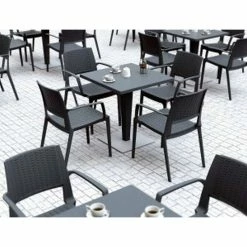 Siesta RIVA ΤΡΑΠΕΖΙ 70Χ70Χ74εκ. DARK GREY/BEPZAΛIT ΠΟΛ/ΝΙΟΥ -κατάστημα καρεκλών riva τραπεζι 70χ70χ74εκ dark grey bepzaλit πολ νιου 2