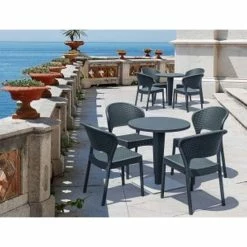 Siesta RIVA ΤΡΑΠΕΖΙ Φ70Χ74εκ. DARK GREY/BEPZAΛIT ΠΟΛ/ΝΙΟΥ -κατάστημα καρεκλών riva τραπεζι φ70χ74εκ dark grey bepzaλit πολ νιου 2