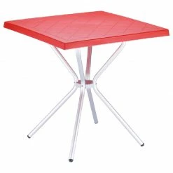 Siesta SORTIE RED 70Χ70Χ72εκ. ΤΡΑΠΕΖΙ ΠΟΛ/ΝΙΟΥ/ΑΛΟΥΜ.