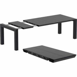 Siesta VEGAS BLACK 100X180/220Χ75εκ. ΕΠΕΚΤ.ΤΡΑΠΕΖΙ ΠΟΛ/ΝΙΟΥ -κατάστημα καρεκλών vegas black 100x180 220χ75εκ επεκττραπεζι πολ νιου 2