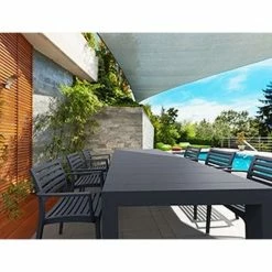 Siesta VEGAS BLACK 100X180/220Χ75εκ. ΕΠΕΚΤ.ΤΡΑΠΕΖΙ ΠΟΛ/ΝΙΟΥ -κατάστημα καρεκλών vegas black 100x180 220χ75εκ επεκττραπεζι πολ νιου 3