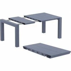 Siesta VEGAS DARK GREY 100X100/140Χ75εκ. ΕΠΕΚΤ. ΤΡΑΠΕΖΙ ΠΟΛ/ΝΙΟΥ -κατάστημα καρεκλών vegas dark grey 100x100 140χ75εκ επεκτ τραπεζι πολ νιου 2