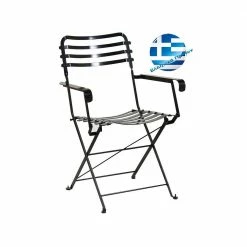 Lianos Αγαλβάνιστη Πτυσσόμενη Μεταλλική Πολυθρόνα Ζαππείου Με Ηλεκτροσυγκόλληση 6195