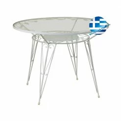 Lianos Γαλβανισμένο Στρογγυλό Τραπέζι Μασίφ 3760 GALVANIZED