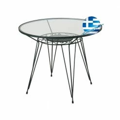Lianos Γαλβανισμένο Στρογγυλό Τραπέζι Μασίφ 3766 GALVANIZED