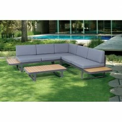 Lianos Γωνιακό Καθιστικό Σέτ Αλουμινίου 4 Τεμαχίων 186484 SANTA MARIA