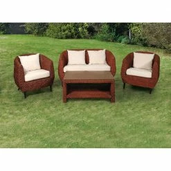 Lianos Καθιστικό Σέτ 4 Τεμαχίων Υδρουακυνθου 100149-140 DARK SET