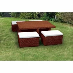 Lianos Καθιστικό Σέτ 5 Τεμαχίων Υδρουακυνθου 100260 DARK SET