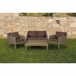 Lianos Καθιστικό Σέτ Rattan 4 Τεμαχίων 176206