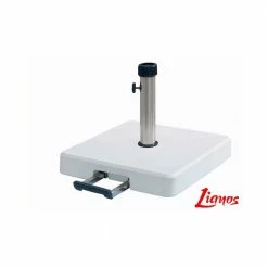 Lianos Λευκή Τσιμεντένια Βάση Ομπρέλας 36Kgr Με Λαβή Και Ρόδες LTH35-W