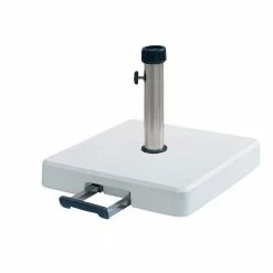 Lianos Λευκή Τσιμεντένια Βάση Ομπρέλας 50Kgr Με Λαβή Και Ρόδες LTH50W