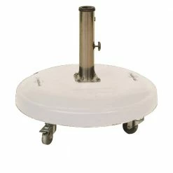 Lianos Λευκή Τσιμεντένια Βάση Ομπρέλας 50Kgr Με Ροδάκια Και Φρένο TH50-W