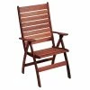 Lianos Ξύλινη Ψηλόπλατη Πτυσσόμενη Πολυθρόνα 3 Θέσεων Red Shorea C4036BM-R