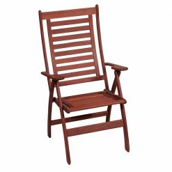Lianos Ξύλινη Ψηλόπλατη Πτυσσόμενη Πολυθρόνα 3 Θέσεων Red Shorea C4086MHR
