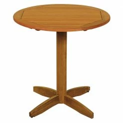 Lianos Ξύλινο Στρογγυλό Σταθερό Τραπέζι Yellow Balau T5065D