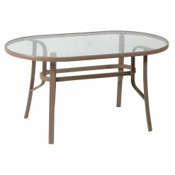Lianos Οβάλ Μεταλλικό Τραπέζι Με Πλαίσιο Αλουμινίου 154559