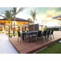 Siesta Σετ Τραπεζαρίας 11τμχ Vegas Pacific Dark Grey 100X260/300Χ75εκ.