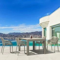 Siesta Σετ Τραπεζαρίας 5τμχ Vegas Air XL Taupe 100X100/140Χ75εκ.