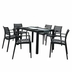 Siesta Σετ Τραπεζαρίας 7τμχ Ares Artemis Black 140Χ80Χ75εκ. 7 Siesta Σετ Τραπεζαρίας 7τμχ Ares Artemis Black 140Χ80Χ75εκ. -κατάστημα καρεκλών σετ τραπεζαρίας 7τμχ ares artemis black 140χ80χ75εκ 3