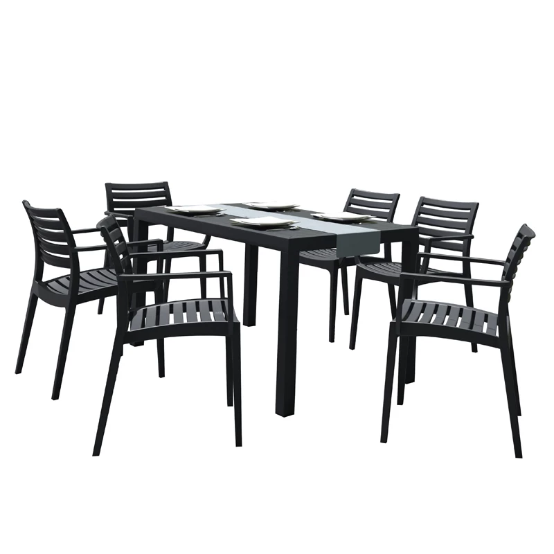 Siesta Σετ Τραπεζαρίας 7τμχ Ares Artemis Black 140Χ80Χ75εκ. 4 Siesta Σετ Τραπεζαρίας 7τμχ Ares Artemis Black 140Χ80Χ75εκ. - Image 4