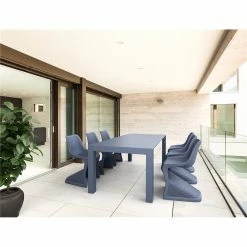 Siesta Σετ Τραπεζαρίας 7τμχ Vegas Bloom Dark Grey 100X180/220Χ75εκ.