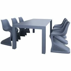 Siesta Σετ Τραπεζαρίας 7τμχ Vegas Bloom Dark Grey 100X180/220Χ75εκ. -κατάστημα καρεκλών σετ τραπεζαρίας 7τμχ vegas bloom dark grey 100x180 220χ75εκ 3