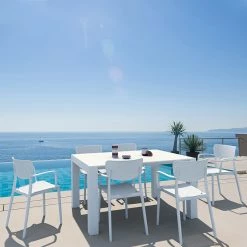 Siesta Σετ Τραπεζαρίας 7τμχ Vegas Loft White 100X100/140Χ75εκ.