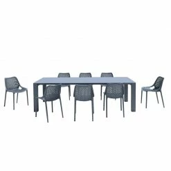 Siesta Σετ Τραπεζαρίας 9τμχ Vegas Air Dark Grey 100X260/300Χ75εκ. -κατάστημα καρεκλών σετ τραπεζαρίας 9τμχ vegas air dark grey 100x260 300χ75εκ 4