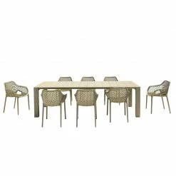 Siesta Σετ Τραπεζαρίας 9τμχ Vegas Air XL Taupe 100X260/300Χ75εκ. -κατάστημα καρεκλών σετ τραπεζαρίας 9τμχ vegas air xl taupe 100x260 300χ75εκ 3