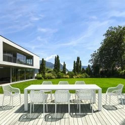 Siesta Σετ Τραπεζαρίας 9τμχ Vegas Air XL White 100X260/300Χ75εκ.